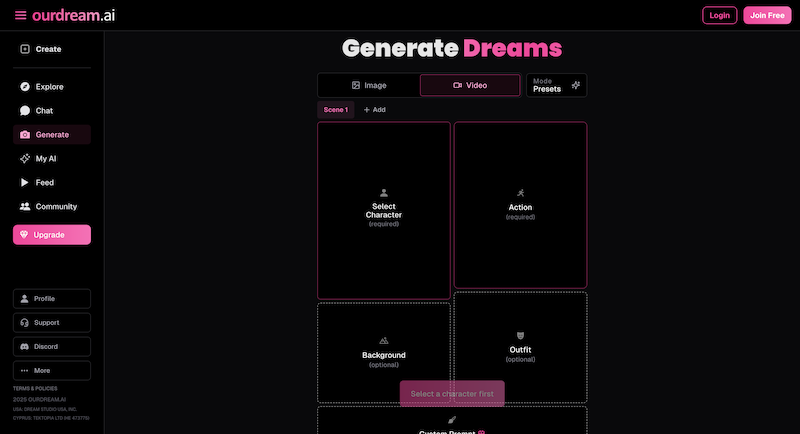 OurDream AI Video-Generierung