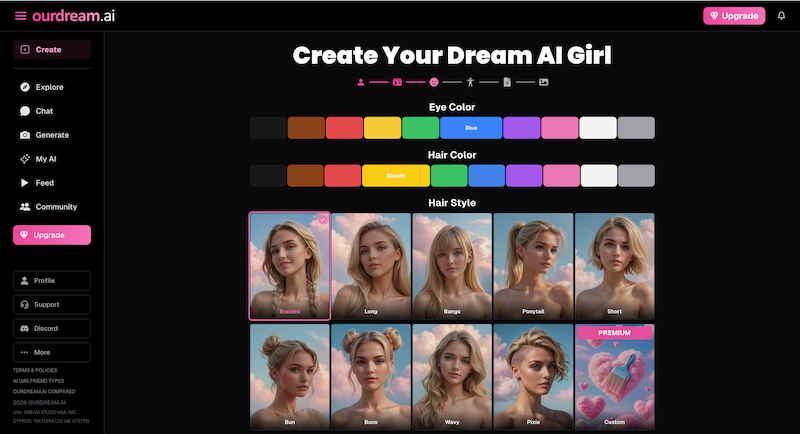 Gesicht – Augen, Haarfarbe und Frisur