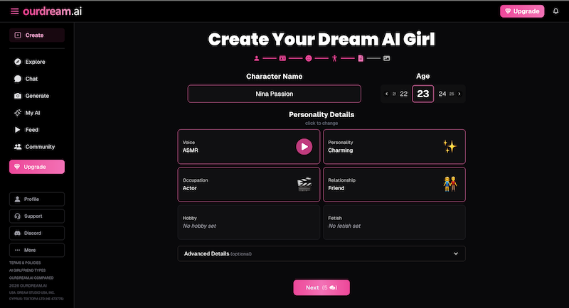 Details – Name, Stimme und Persönlichkeit