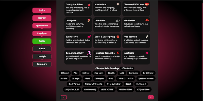 Secret Desires AI Persönlichkeit und Hintergrund